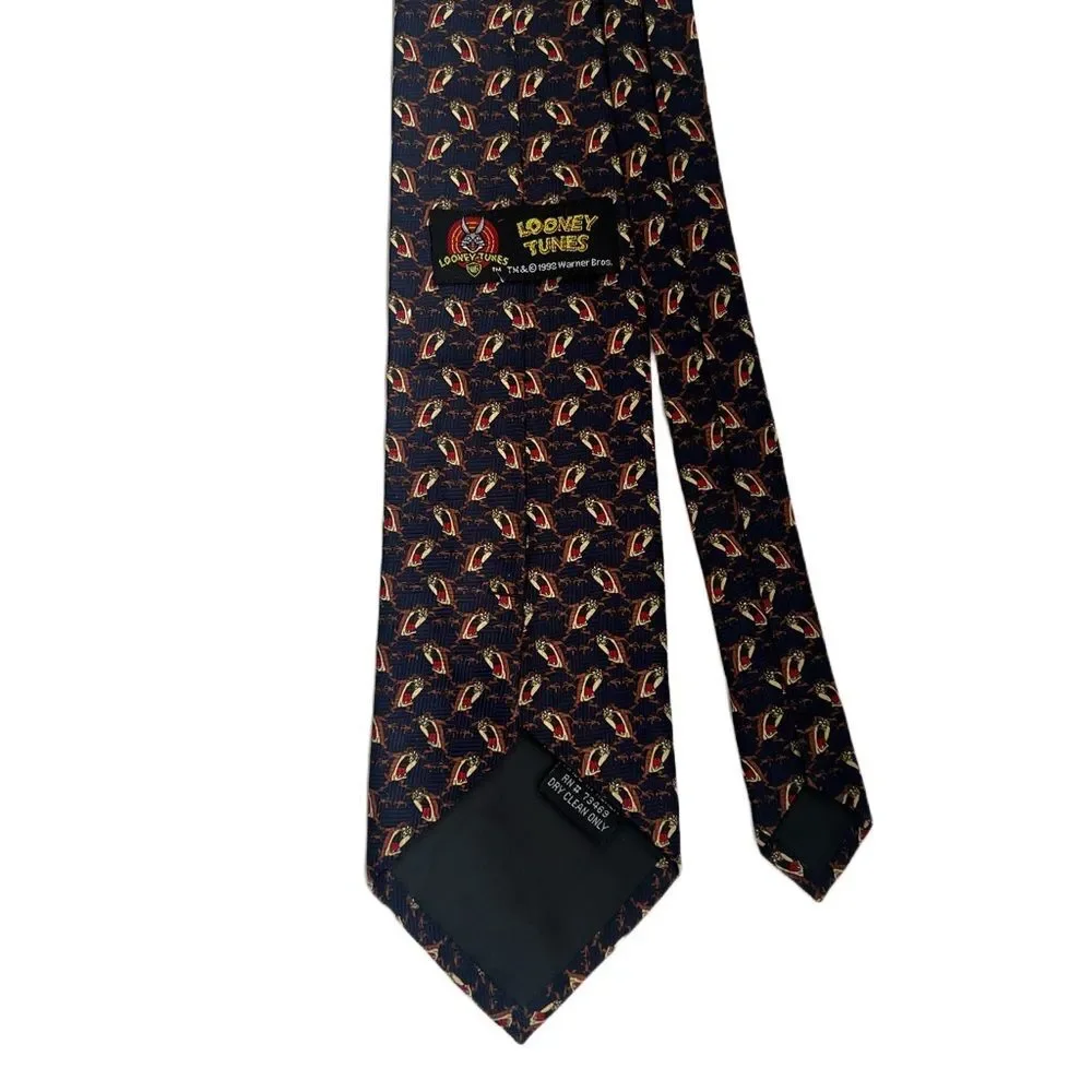 Looney Tunes Taz‎ Cartoon Men’s Tie Blue Novelty Business Casual Retro Necktie